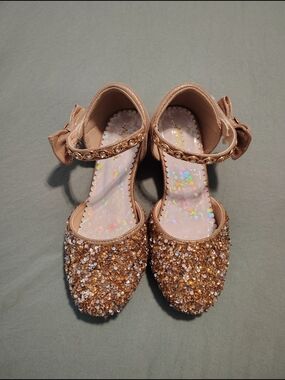 Girls' Sparkle Rose Gold Sequin Mary Jane Shoes